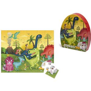 Eurekakids Puzzel Dinosaurus - 24 Stukjes - Dino Kinderpuzzel In Prehistorie - 50 X 40 cm