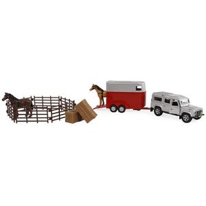 Kids Globe Land Rover met Paardentrailer en Accessoires 26 cm