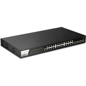 Draytek Switch 440mm VigorSwitch P-2282X 4*SFP+/24*GE/PoE+ detailhandel (28 ports), Netwerkschakelaar