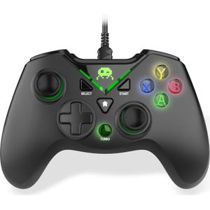 NoName Freaks and Geeks - Black Wired Controller for PC with 3M Cable (PC), Controller, Zwart