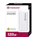 Transcend - ESD240C - Externe SSD - Zilver - 120 GB - USB-C