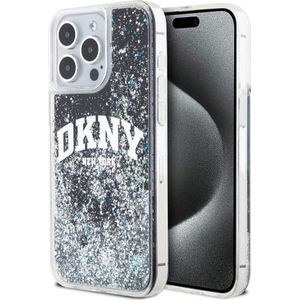 DKNY DKHCP15XLBNAEK iPhone 15 Pro Max 6,7"" czarny/zwarte hardcase Vloeibaar Glitter Groot Logo (iPhone 15 Pro Max), Smartphonehoes, Zwart