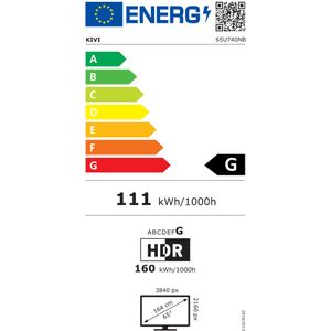 Kivi 65&#039;, UHD, Google Android TV, Zwart, , , 111 kWh/1000h , BT5, HDMI-poorten 4, 24 maanden (65""), TV, Zwart