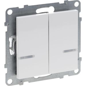 Legrand Seano met Netatmo 765642 Serieschakelaar 2x250W per kanaal, Knoppen + Schakelaars, Wit