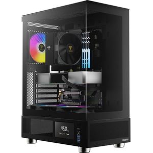 Gamdias Boitier Moyen Tour ATX Atlas E1 RGB met vitrines (Nee) (mATX, ATX, Mini-ITX), PC-behuizing, Zwart