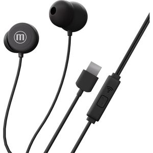 Maxell In-Bax USB-C-Ohrhörer schwarz (Bedraad, USB-C), Kantoorheadset, Zwart