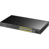 Cudy - GS2018PS2-200W - Netwerkschakelaar - Zwart - 16-poorts PoE - 200W