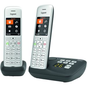 Gigaset CE575 A Duo Ricevitore supplementare DECT Argento/Nero, Telefoon, Zwart, Zilver