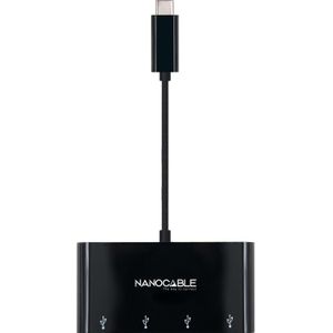 Nanocable 10.16.4401-BK interface hub USB 3.2 Gen 1 (3.1 Gen 1) Type-C Zwart