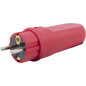 REV Beschermende contactstop spatwaterdicht IP44 rubber rood Elektrische netstekker, Kabels + Stekkers
