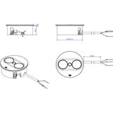 BACHMANN - Twist 2 - 2xUTE - 2,0m - RAL9010 - Geschikt voor Keuken