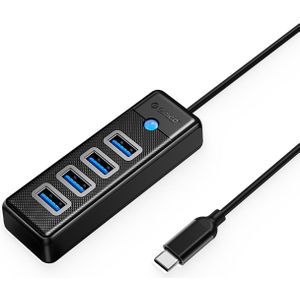Orico - PW4U-C3 - USB-C / 4x USB-A 3.0 Hub - Zwart - ABS - 15 cm Kabel