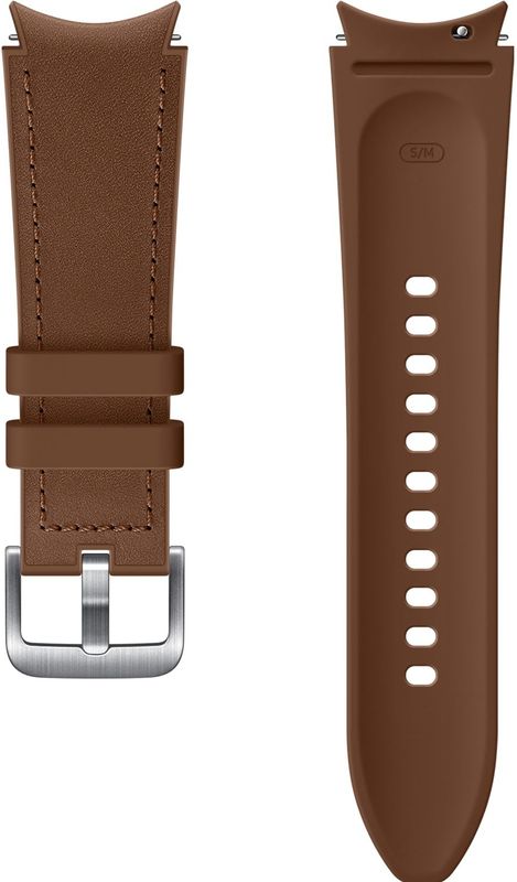Samsung Hybride lederen band (20 mm, Leer, Fluorelastomeer), Horlogebandjes, Brons