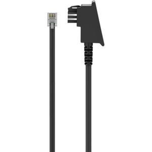 Goobay Goobay TAE-F aansluitkabel (universele pin out), zwart, 6 m (6 m), Telefoon accessoires