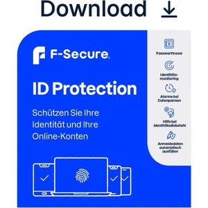 F-Secure ID Protection ESD, 5 apparaten, 5 beschermde items, 1 jaar voor Android & iOS & Windows