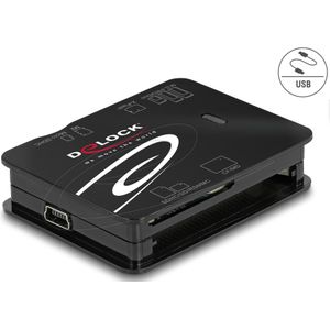 Delock - USB 2.0 Kaartlezer - Voor CF / SD / Micro SD / MS / XD / M2 - Zwart