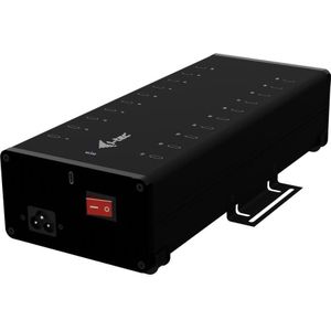 i-tec OPLAADHUB 20X USB-C (USB-C, 20 ports), Docking station + USB-hub, Zwart