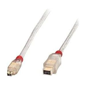 Lindy Firewire 9-pins - Firewire 4-pins, 10 m, Wit (10 m, FireWire), Interfacekabel