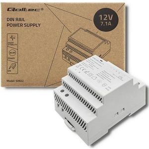 Qoltec DIN rail voedingseenheid 85 2 W 12V 7 1 A Grijs, PC-voedingseenheid, Grijs