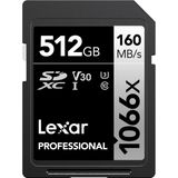 Lexar - PRO 1066X - Geheugenkaart - Zwart - 512GB - UHS-II U3