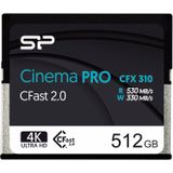 Silicon Power CFX310 CFast-kaart Cinema Pro 512 GB (512 GB, CFast 2.0), Geheugenkaart, Zwart