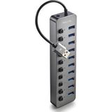 Hubs & Switches - 10 USB 3.0-poorten - Snelle Gegevensoverdracht - Inclusief Adapter