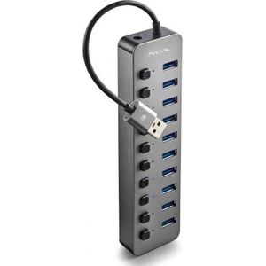 Hubs & Switches - 10 USB 3.0-poorten - Snelle Gegevensoverdracht - Inclusief Adapter