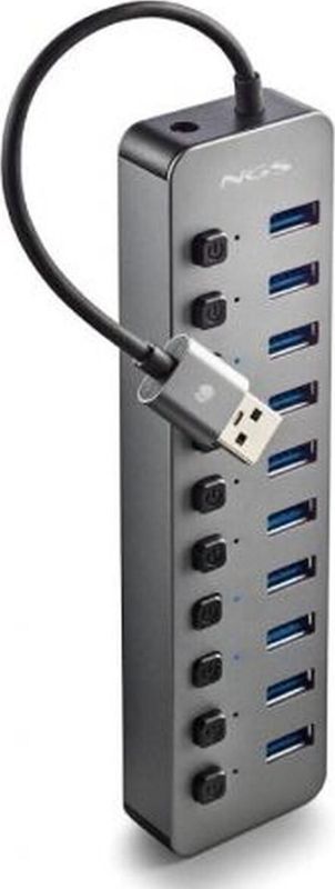 Hubs & Switches - 10 USB 3.0-poorten - Snelle Gegevensoverdracht - Inclusief Adapter
