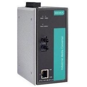 Moxa PTC-101-M-ST-LV - Industriële 10100BaseT(X) naar 100BaseFX mediaconverter, multi-mode met, Data converter