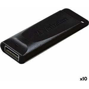 Verbatim Pendrive Schwarz 16 GB (10 Stück) (16 GB, USB-A), USB-stick, Zwart