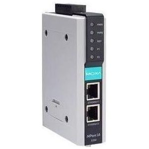 Moxa NPORT IA-5250I-T - 2-poorts RS-232/422/485 apparaatserver met 2 100BaseT(X)-poorten, Printer server