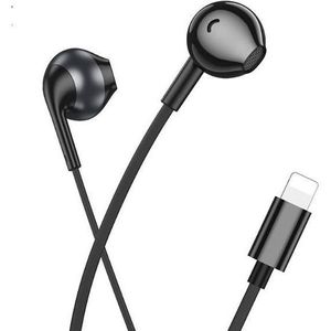 Hoco Wired headphones M115 Sagacious universal earphones with microphone iP Black (Bedraad), Koptelefoon