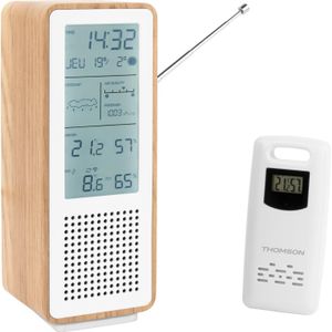 Thomson Speaker + Weather Station WS102 (Elektrische stroom), Bluetooth luidspreker, Wit