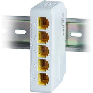 Allnet Shelly &bull DIN rail &bull "Pro distributieschakelaar 4 &bull 4 Pro aansluitingen &bull 1x PoE ei (5 ports), Netwerkschakelaar