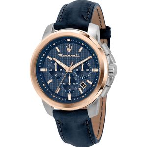 Maserati, Horloge, Successo, Blauw, (Chronograaf, 44 mm)