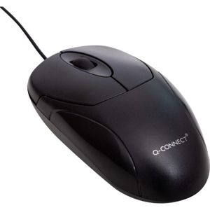 Q-Connect KF04368 - Muis - Zwart - Bedraad - USB-aansluiting - 3-knops