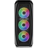 Computer Case - Mesh Frontpaneel - Zwart - Gehard Glas - Inclusief 4 ARGB Fans