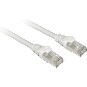 Sharkoon Patchkabel SFTP, RJ-45, met Cat.7a ruwe kabel, wit, 10 meter (S/FTP, CAT7, 10 m), Netwerkkabel