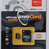 Imro MicroSD Kaart 128GB - Inclusief Adapter - 100MB/s - Zwart