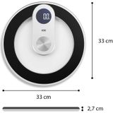 ADE - Digitale Personenweegschaal - Blauw LED - Glas - Tot 180 kg