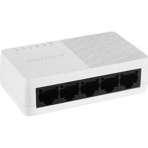 Hikvision DS-3E0105D-O onbeheerde schakelaar (5 ports), Netwerkschakelaar, Wit, Zwart