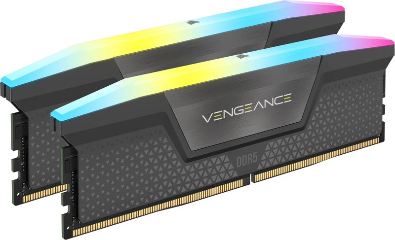 CORSAIR - Vengeance RGB - RAM Geheugen - Grijs - 32GB (2x16GB) DDR5 6400MHz CL32 AMD EXPO Intel XMP iCUE Compatibel