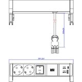 Bachmann - Stekkerdoos - Wit - Aluminium - 2 SCHUKO - 2 USB-Aansluitingen