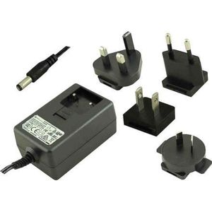 Rs Pro Plug-in voeding AC/DC adapter 18W, 100 → 240V ac, 24V dc / 750mA, Universele lader
