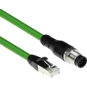 ACT Industrial 1.50 meters Sensor cable M12A 8-pin male to RJ45 male, Ultraflex SF/UTP TPE cable, shi... (S/UTP, CAT5e, 1.50 m), Netwerkkabel