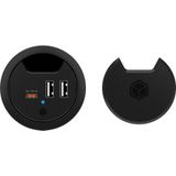 Icy Box IB-HUB1407 (30 W), USB-lader, Zwart