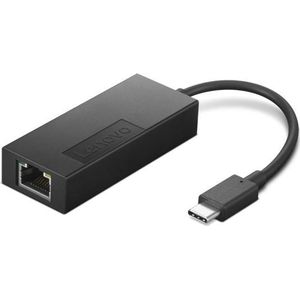 Lenovo USB-C Ethernet adapter (USB-C, RJ45), Netwerkadapter, Zwart