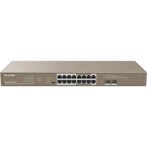 IPC IP-COM Networks G1118P-16-250W Netwerkschakelaar Unmanaged Gigabit Ethernet 101001 (16 ports), Netwerkschakelaar, Brons