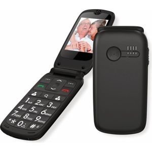 Roxx MP 400 Senioren Opvouwbare Mobiele Telefoon SOS Knop Zwart (64 MB), Sleutel mobiele telefoon, Zwart