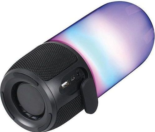V-TAC 6W Bluetooth luidspreker met LED verlichting, zwart, USB en TF slot, DC: 5V (3 h, Werkt op batterijen), Bluetooth luidspreker, Zwart
